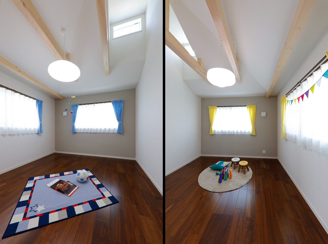 子供部屋の梁見せ天井